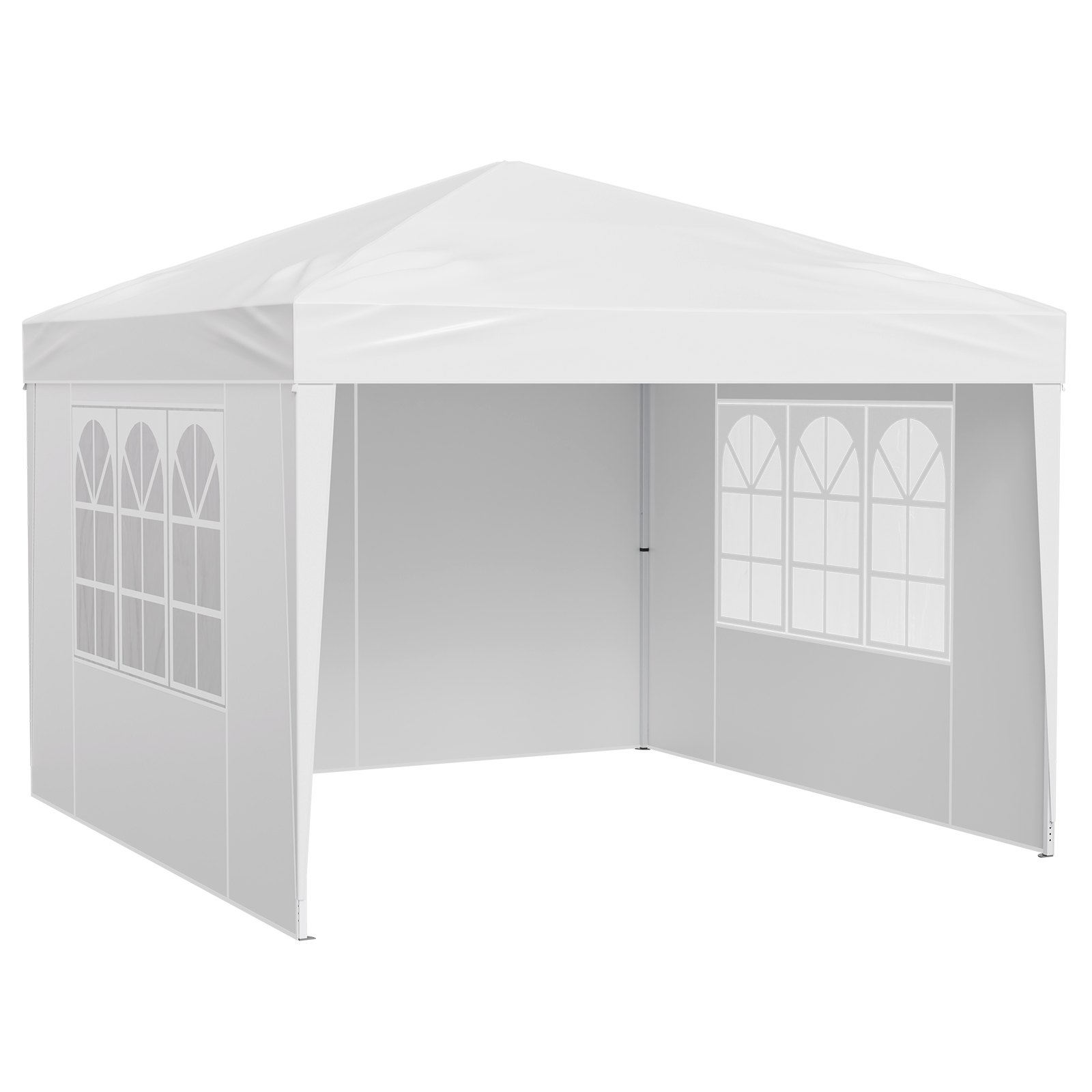 VEVOR Gazebo Pieghevole 2,95x2,95 m da Esterno, Gazebo Pieghevole Portatile Istantaneo con Pareti Laterali, Finestre Ventilate, Tenda all'Aperto Riparo dal Sole per Eventi, Giardino, Bianco