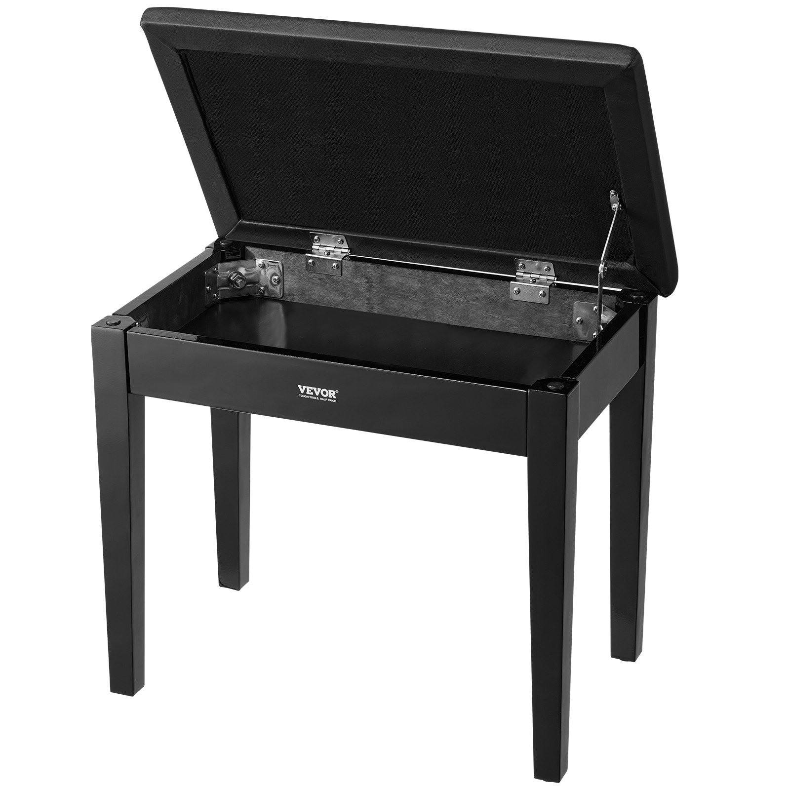 VEVOR Piano Stool 560 x 350 x 485 mm, Piano Bench, Keyboard Piano Chair with Padded Cushion, Storage Compartment for Sheet Music, Piano Bench, Stool Seat, for Dressing Table, Living Room, Bedroom