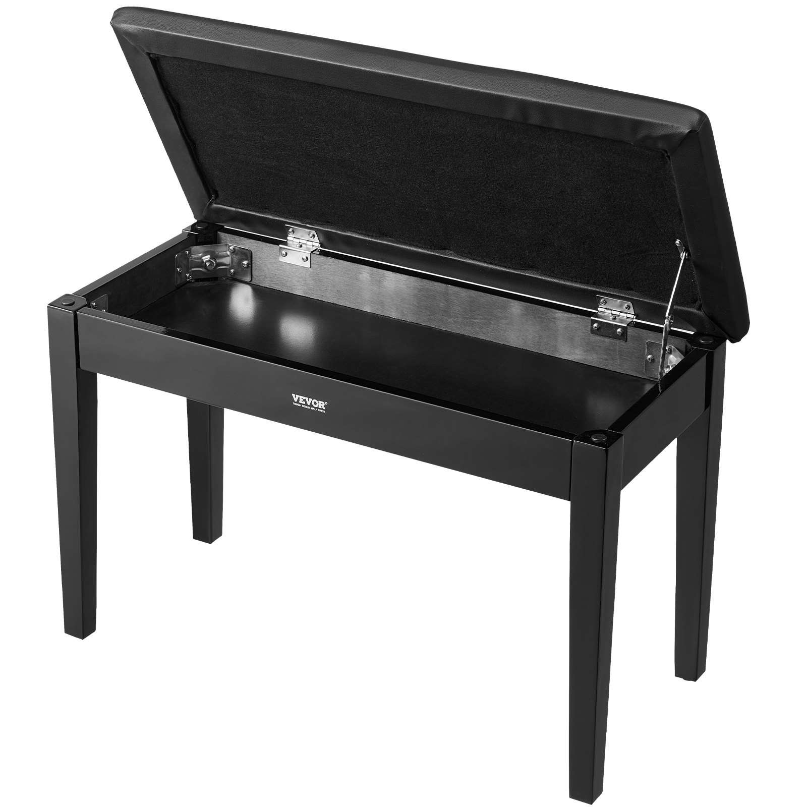 VEVOR Panca per Pianoforte 750 x 355 x 490 mm Sgabello per Libreria per Pianoforte in Legno a Due Tasti con Cuscino Imbottito ad Alta Densità, Scomparto Portaoggetti per Libri di Musica, per Toeletta
