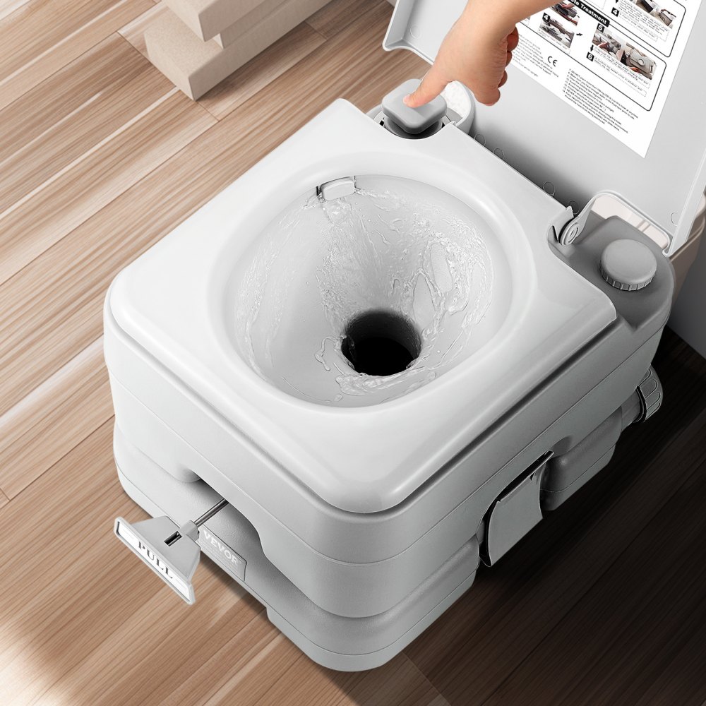 VEVOR Toilette Portatile da Campeggio 430 x 340 x 300 mm Toilette da Viaggio a Prova di Perdite e Inodore con Serbatoio di Scarico da 12 L Vasino Porta per Auto da Campeggio per Adulti e Bambini