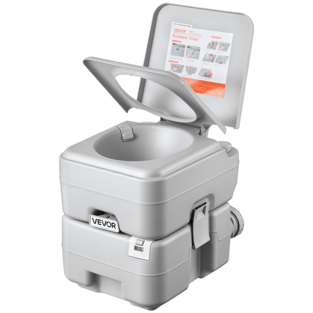 VEVOR Toilette da Campeggio Portatile con Scarico Toilette Portatile con Serbatoio di Scarico Rimovibile Capienza ca. 20 L, WC per Casa Camper Barca Escursionismo da Viaggio Serbatoio d'Acqua 12 L