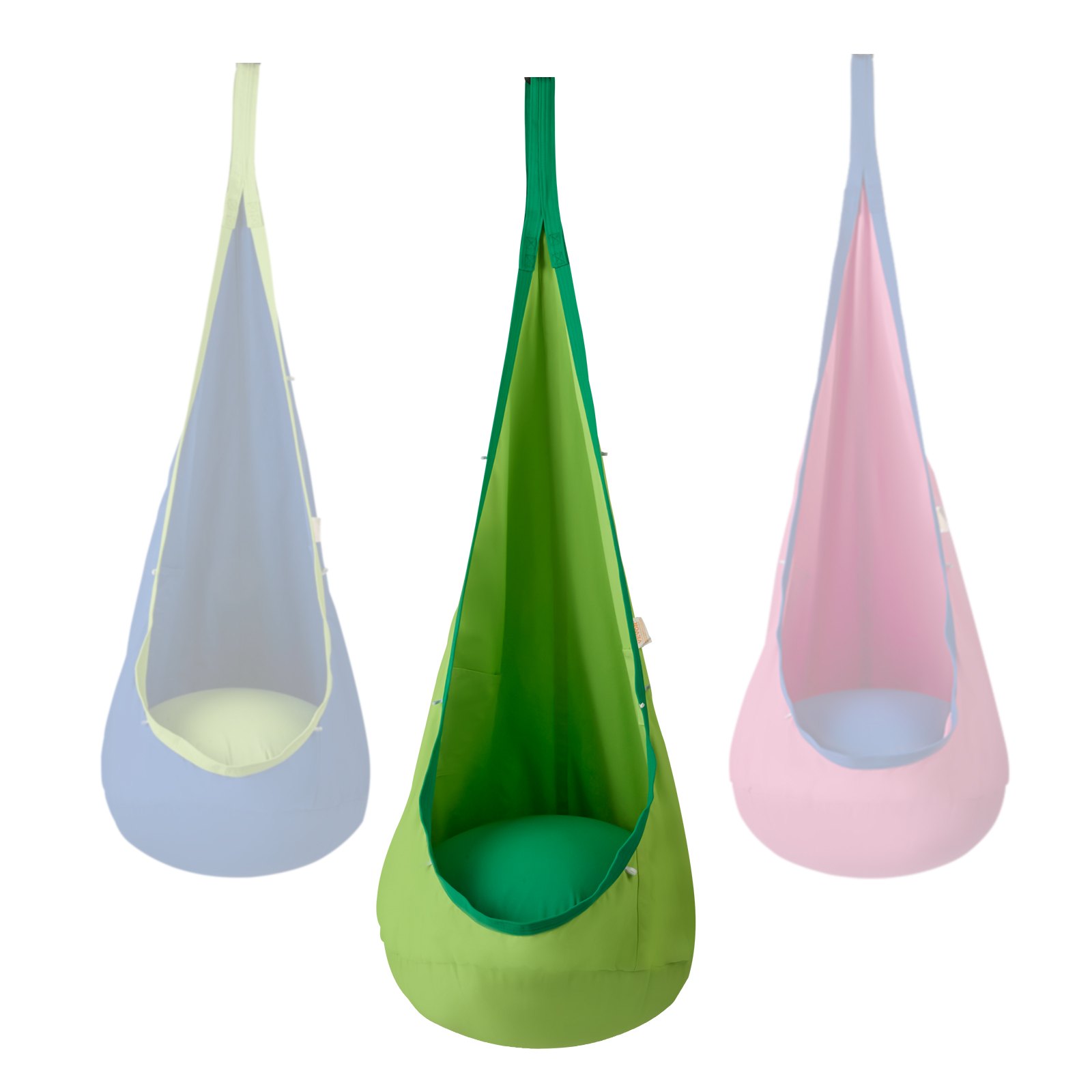 VEVOR Sedile Altalena per Bambini Sospesa, Sedia Amaca Sospesa con Corde di Luci a LED, Cuscino Gonfiabile, Sedia Altalena per Bambini Sospesa per Interno Esterno, 100% Cotone Capacità di Carico 54kg