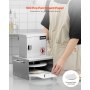 VEVOR Macchina per Pressatura della Pasta per Pizza Elettrica in Acciaio Inossidabile, Piastra per Pressatura della Pasta per Pizza, con Spessore Regolabile, con 100 Fogli di Carta da Forno