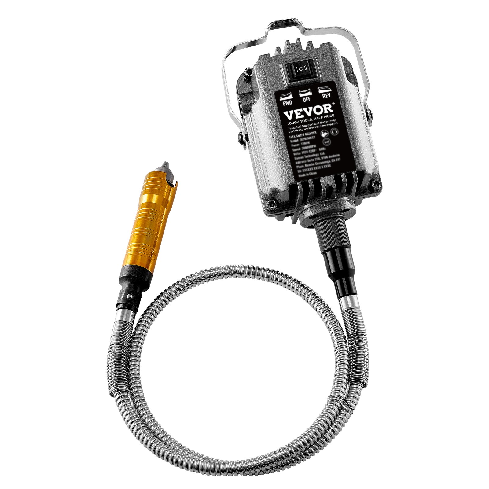 VEVOR Smerigliatrice ad Albero Flessibile, 1200 W 30000 giri/min, Utensile Rotante Elettrico ad Albero, Macchina per Smerigliatura Sospesa con 31 Accessori e Pedale per Intaglio, lucidatura, Foratura