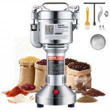 VEVOR 150g Mulino Elettrico per Cereali, Macina Spezie Commerciale Alta Velocità 850 W, Macchina Polverizzazione in Acciaio Inox, per Cereali Secchi, Spezie, Caffè, Mais, Pepe, Tipo Oscillante
