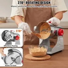 VEVOR 300g Mulino Elettrico per Cereali, Macina Spezie Commerciale Alta Velocità 1500 W, Macchina Polverizzazione in Acciaio Inox, per Cereali Secchi, Spezie, Caffè, Mais, Pepe, Tipo Oscillante