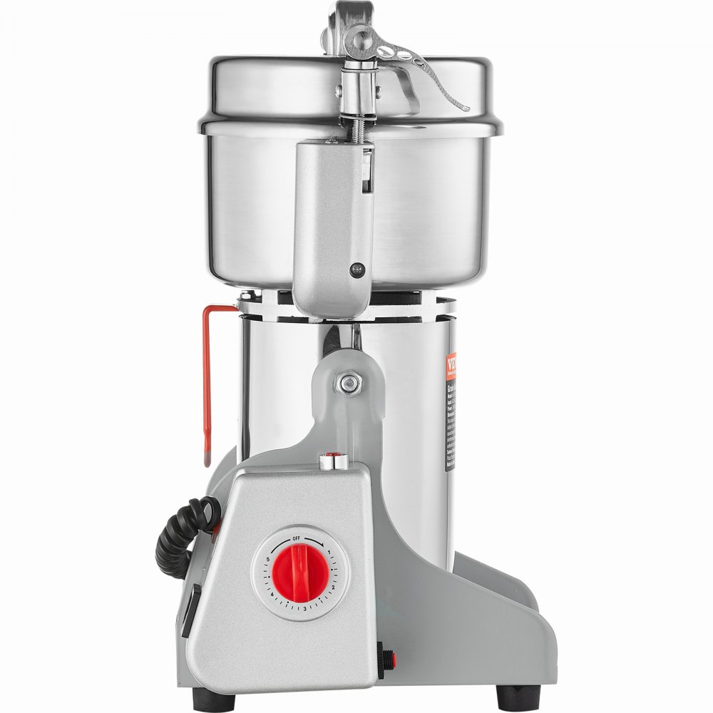 VEVOR Electric Grain Mill, High-Speed Spice Mill, 500g Capacity, 2000W, Stainless Steel Pulverizer, for Dry Grains, Spices, Muesli, Coffee, Corn, Pepper, Swivel Type, 22 x 19 x 36 cm