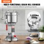 VEVOR 550g Mulino Elettrico per Cereali, Macina Spezie Commerciale Alta Velocità 2000 W, Macchina Polverizzazione in Acciaio Inox, per Cereali Secchi, Spezie, Caffè, Mais, Pepe, Tipo Oscillante