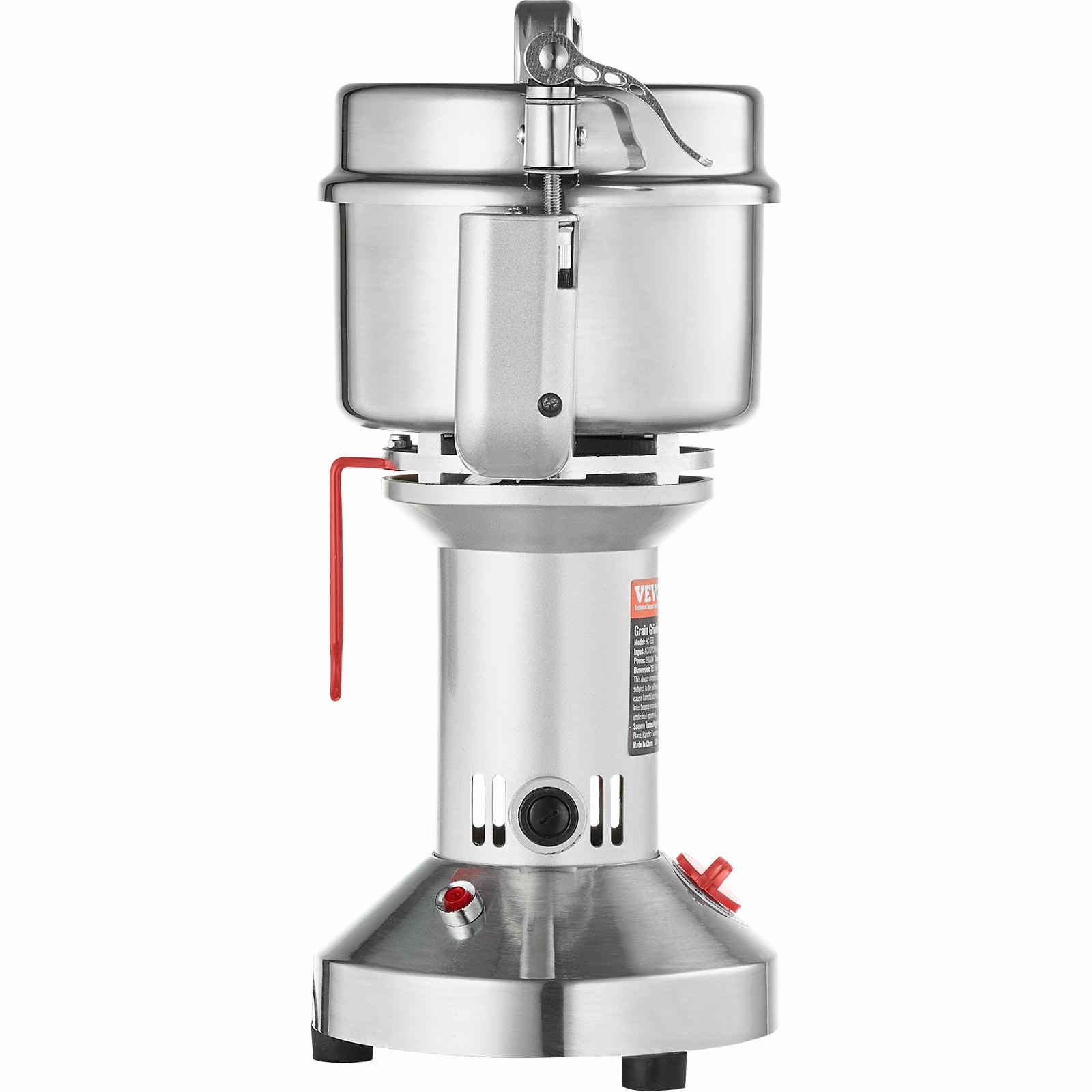 VEVOR 550g Mulino Elettrico per Cereali, Macina Spezie Commerciale Alta Velocità 2000 W, Macchina Polverizzazione in Acciaio Inox, per Cereali Secchi, Spezie, Caffè, Mais, Pepe, Tipo Oscillante