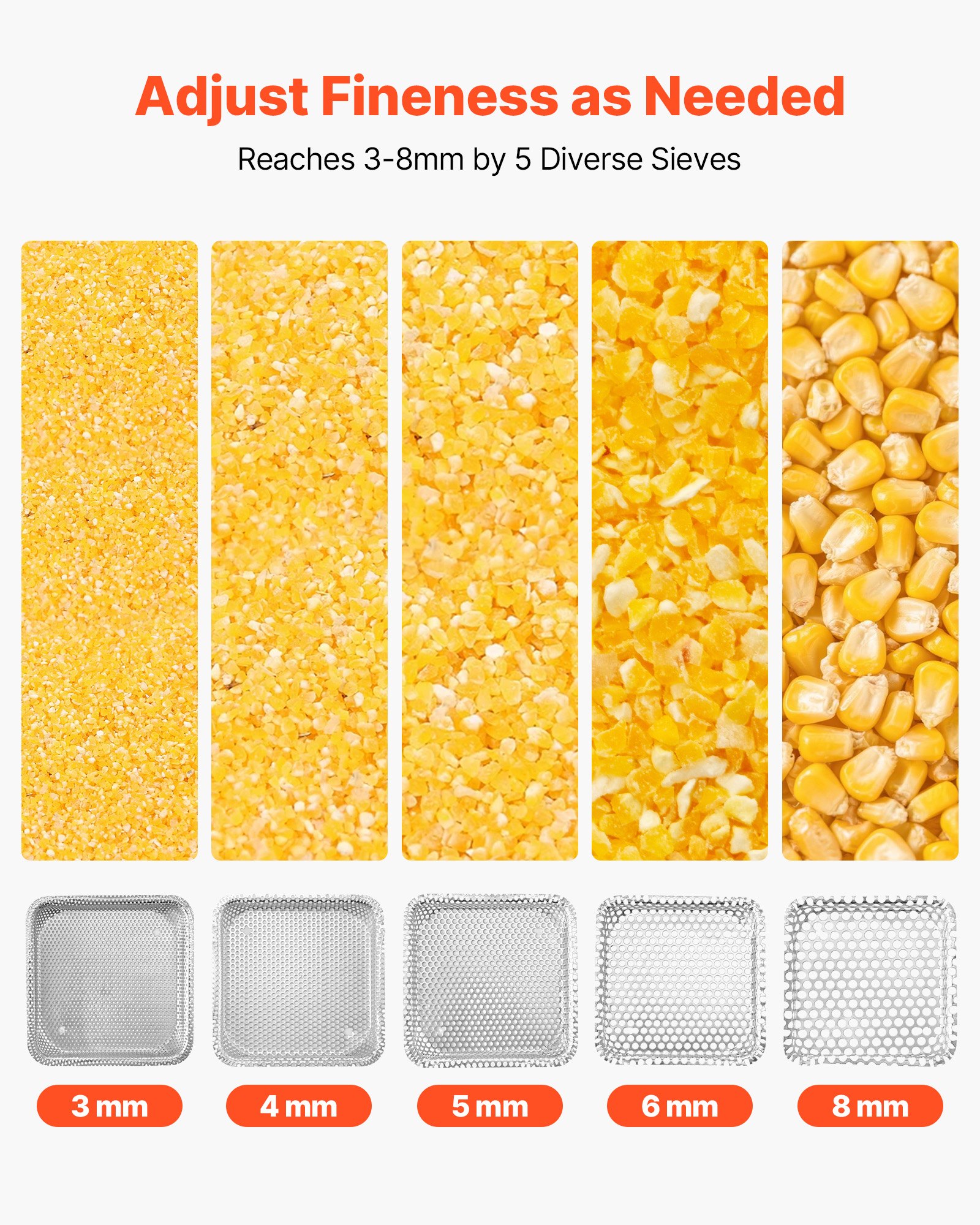 VEVOR Mulino Macina Spezie Elettrico per Cereali Commerciale ad Alta Potenza da 600 W, Polverizzatore da 53 Litri con Lame Affilate Zincate, per Cereali Secchi, Spezie, Chicchi di Caffè, Mais e Pepe