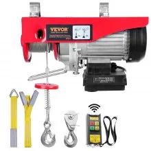 VEVOR Paranco a Leva Elettrico 510 W Carico Max. da 250 kg Motore con Telecomando Senza Filo Distanza da 10m, Paranco Elettrico a Leva per Sollevamento Carico Velocità 10 m/min Altezza 12m