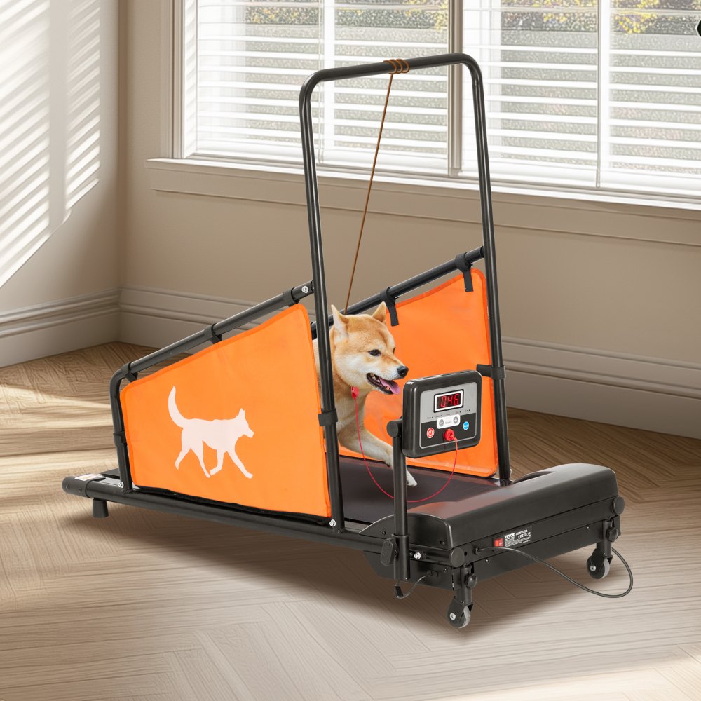 VEVOR Tapis Roulant per Cani di Taglia Media, Capacità di Peso di 90 kg Macchina Elettrica per Correre con 3 Rampe Regolabili, Tapis Roulant per Animali Domestici da Interno con Schermo LCD, Nero