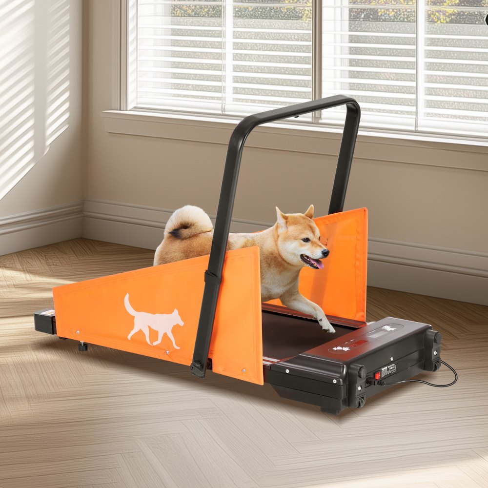 VEVOR Tapis roulant per Cani di Taglia M, Capacità 90,7 kg, Macchina Elettrica per Correre per Cani, Tapis Roulant per Animali Domestici da Interno con Schermo LCD e Barra Pieghevole, Tapis Roulant