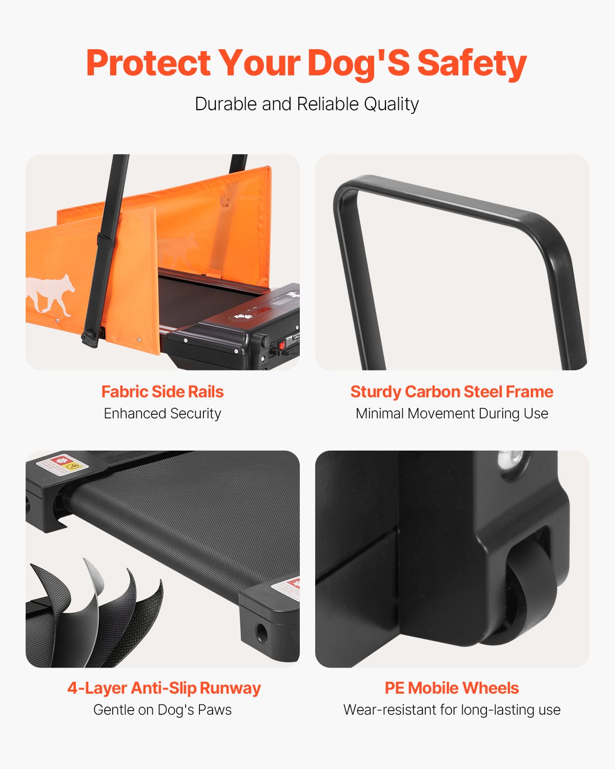 VEVOR Tapis roulant per Cani di Taglia M, Capacità 90,7 kg, Macchina Elettrica per Correre per Cani, Tapis Roulant per Animali Domestici da Interno con Schermo LCD e Barra Pieghevole, Tapis Roulant