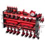 VEVOR Power Tool Organizer Wall Mount, 4-Layer Storage Rack with 8 Drill Holders, Tools Holder and Storage Rack with Side Pegboards, Garage Tool Organizer for Garage, Workbench, and Workshop