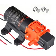 VEVOR Pompa a Membrana dell'Acqua per Camper 12 V CC 4,5 L/min, Pompa dell'Acqua a Membrana Autoadescante a 2 Camere Pressione max. 80 PSI, per Camper, Roulotte, Barche, Irrigazione Giardino