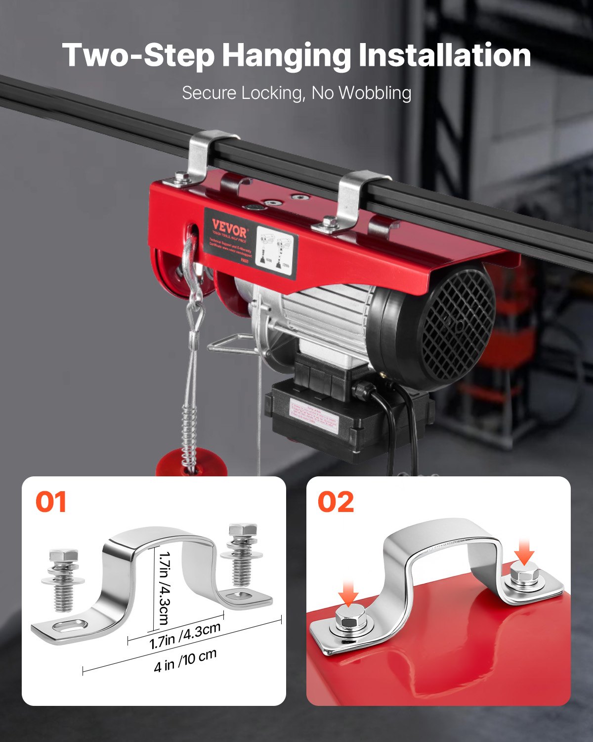 VEVOR Electric Winch, 600 kg, Motor Winch with 100 m Wireless and 4.2 m Wired Remote Control, 12 m Lifting Height with Single Cable, Single/Double Slings, Lifting Equipment for Garage, Warehouse, Factory