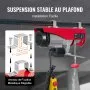 VEVOR Paranco a Leva Elettrico 1600 W Carico Max. 1000 kg Altezza di Sollevamento 12 m Motore con Telecomando,  Paranco Elettrico a Leva per Sollevamento Carico Velocità 10 m/min da Garage
