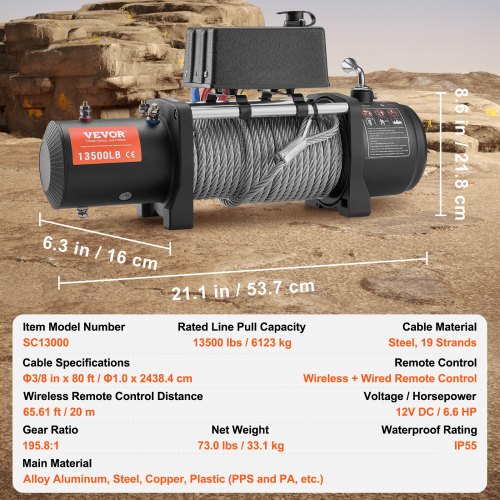 Verricello Da 600 Libbre Con Cavo In Acciaio E Carrucola | Per Auto, Barca, Camper E Fuoristrada - Foto 9