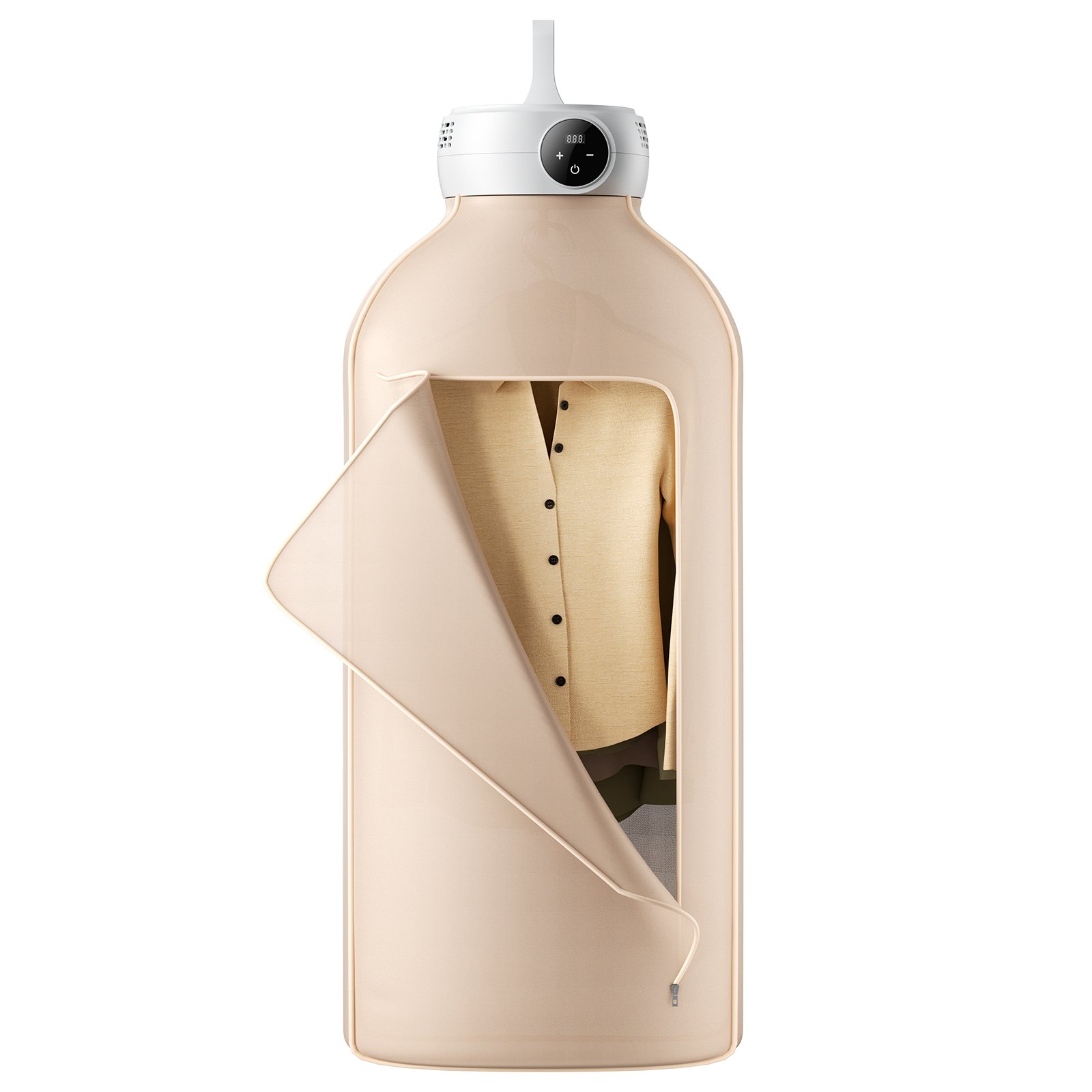 VEVOR Asciugatrice Portatile, Asciugatrice Rotante con Borsa, Riscaldatore PTC e Display LED, Mini Asciugatrice Pieghevole con Timer 5 Ore per Appartamenti, Dormitori, Camper Hotel, 600W, Beige