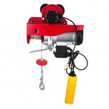 VEVOR Sollevamento Paranco Elettrico a Fune con Carrello 1000 kg 220 V Paranco Elettrico Colore Rosso Altezza di Elevazione 3 m / 10 piedi