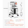VEVOR Impastatrice Planetaria 10L Elettrica 3 Velocità Regolabile da Tavolo, Impastatrice Elettrica da Cucina per Farina Uova Crema Carne Ciotola 10L Velocità Regolabile, Impastatrice Planetaria 450W