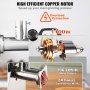 VEVOR Tritacarne Elettrico in Acciaio Inossidabile 304 Capacità Portante 12-15kg Potenza Nominale 1100W, Tritacarne da Banco Funzione d'Inversione Capacità 360kg/H per Cucina Commerciale Salumeria
