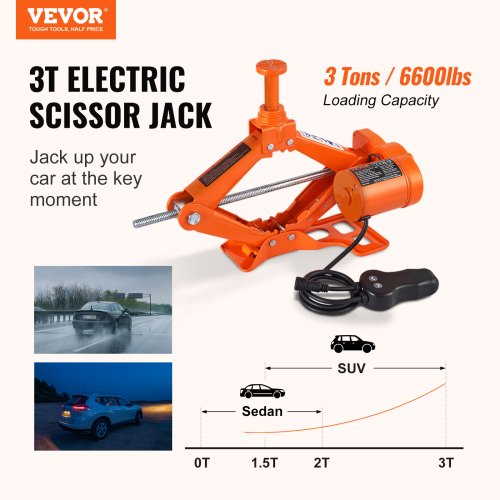 Sollevatore Auto TKSE 3T 12V DC Automotive Cric Elettrico, Cric Per Auto A Kit Di Emergenza Per Pneumatici - 14