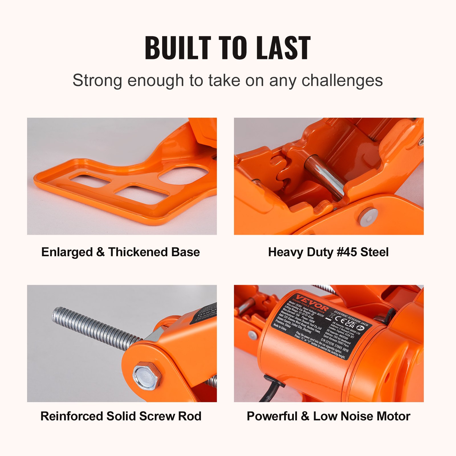 VEVOR Electric Scissor Jack, 3-ton Car Scissor Jack, 12V Jack with 3.5m Power Cable, Tool Box & Hand Crank, 130-370mm / 170-420mm Jack for Cars, SUVs, Saloons, etc.