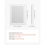 VEVOR LED bathroom mirror, cosmetic mirror (60 x 80 cm) with front and back lighting, fog-free mirror, continuously dimmable bathroom mirror with 3 color temperatures, wall mounting