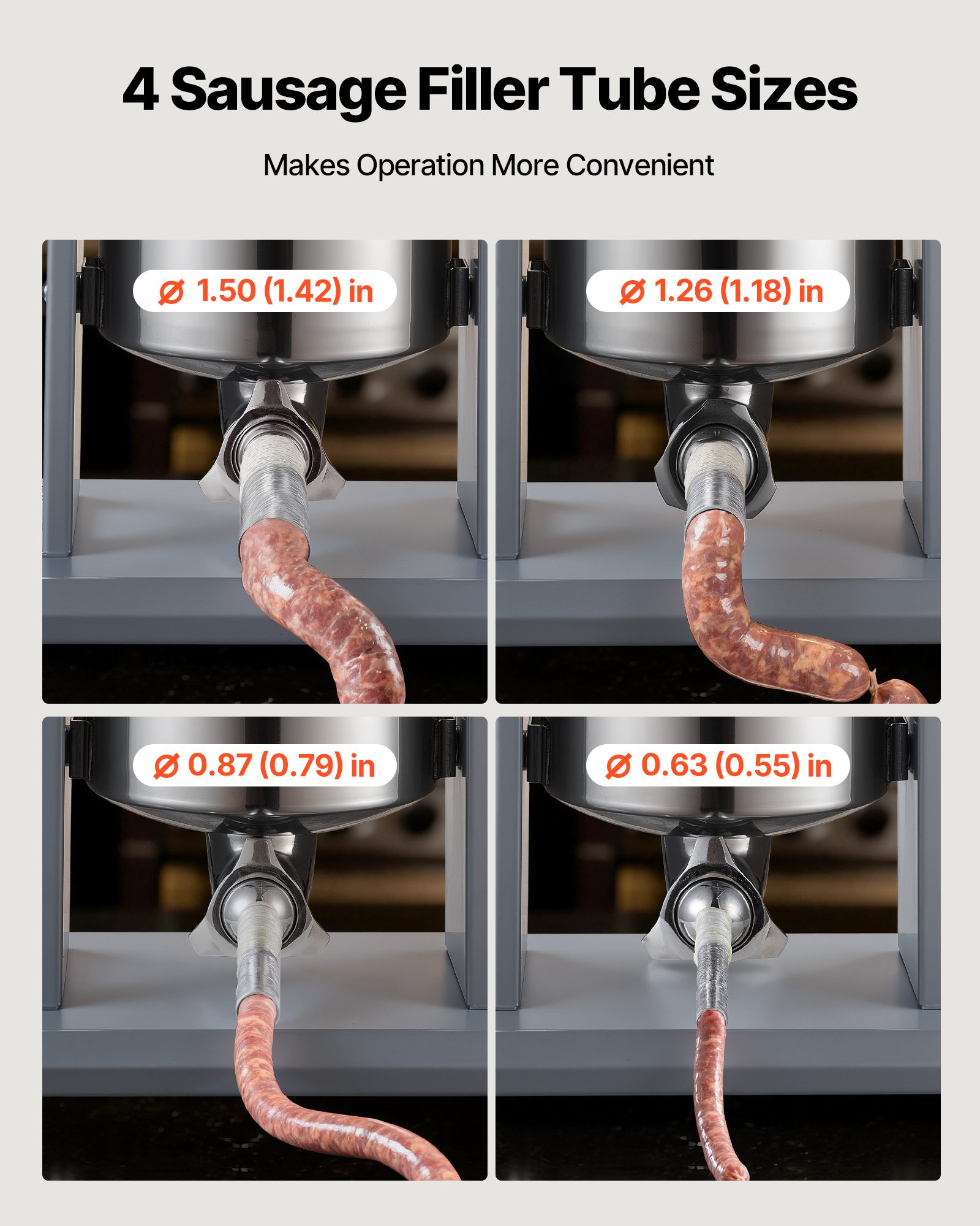 VEVOR Insaccatrice Elettrica per Salsicce da 10 L, Macchina per Salsiccia Elettrica con Controllo Continuo della Velocità e Pedale e 4 Tubi di Riempimento, in Acciaio Inossidabile per Uso Commerciale
