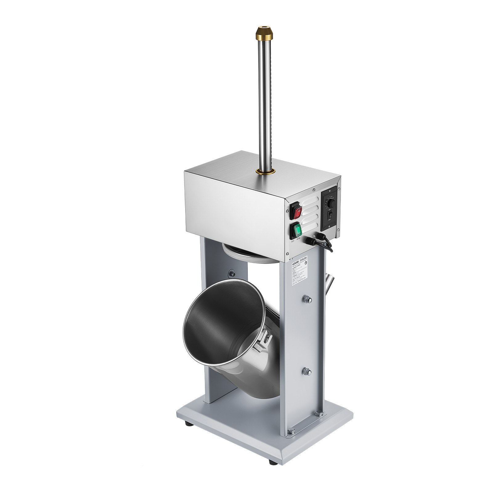 VEVOR Insaccatrice Elettrica per Salsicce da 10 L, Macchina per Salsiccia Elettrica con Controllo Continuo della Velocità e Pedale e 4 Tubi di Riempimento, in Acciaio Inossidabile per Uso Commerciale