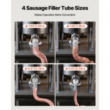VEVOR Insaccatrice Elettrica per Salsicce, Insaccatrice Verticale per Carne da 35 L, Controllo della Velocità Continuo e Pedale, in Acciaio Inox con 4 Tubi di Insacco, per Uso Commerciale e Domestico