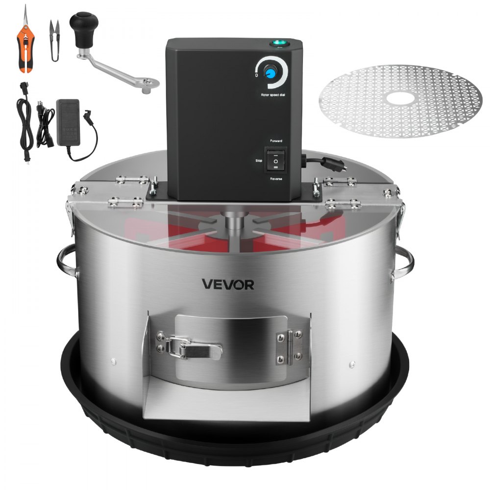 VEVOR Tagliabordi per Foglie Gemme, Manuale ed Elettrico, Tagliabordi da 370 mm con Lame in Acciaio Inox, Taglio Visivo, Macchina da Taglio Idroponica a Umido e a Secco con Vassoio, per Piante