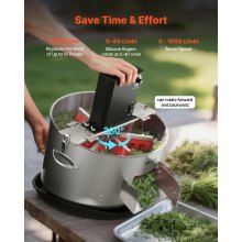 VEVOR Tagliabordi per Foglie Gemme, Manuale ed Elettrico, Tagliabordi da 370 mm con Lame in Acciaio Inox, Taglio Visivo, Macchina da Taglio Idroponica a Umido e a Secco con Vassoio, per Piante