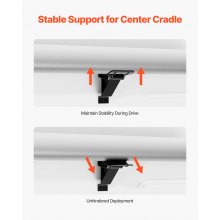 VEVOR Tenda da Sole di Ricambio Impermeabile in Vinile per Camper, Tenda da Sole Retrattile Modulare con Telaio in Lega di Alluminio, Nero Sfumato, Elettrico 4267 mm per Camper DC12V