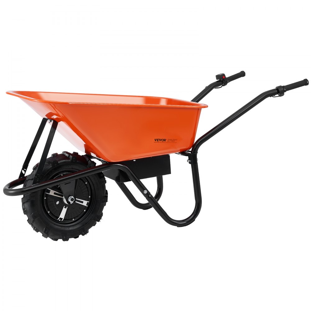 VEVOR Carriola Elettrica 500 W, Carrello Ribaltabile da Giardino Motorizzato Manico in Metallo, Ruota Larghezza 40cm, Portata 150kg, Carrello Multiuso per Fattoria, Prato, Giardinaggio, Magazzino