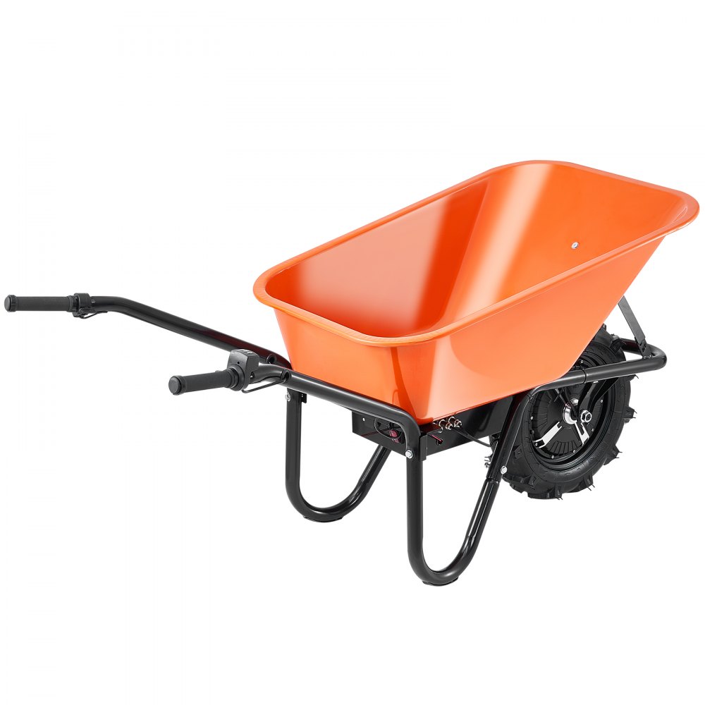 VEVOR Carriola Elettrica 500 W, Carrello Ribaltabile da Giardino Motorizzato Manico in Metallo, Ruota Larghezza 40cm, Portata 150kg, Carrello Multiuso per Fattoria, Prato, Giardinaggio, Magazzino