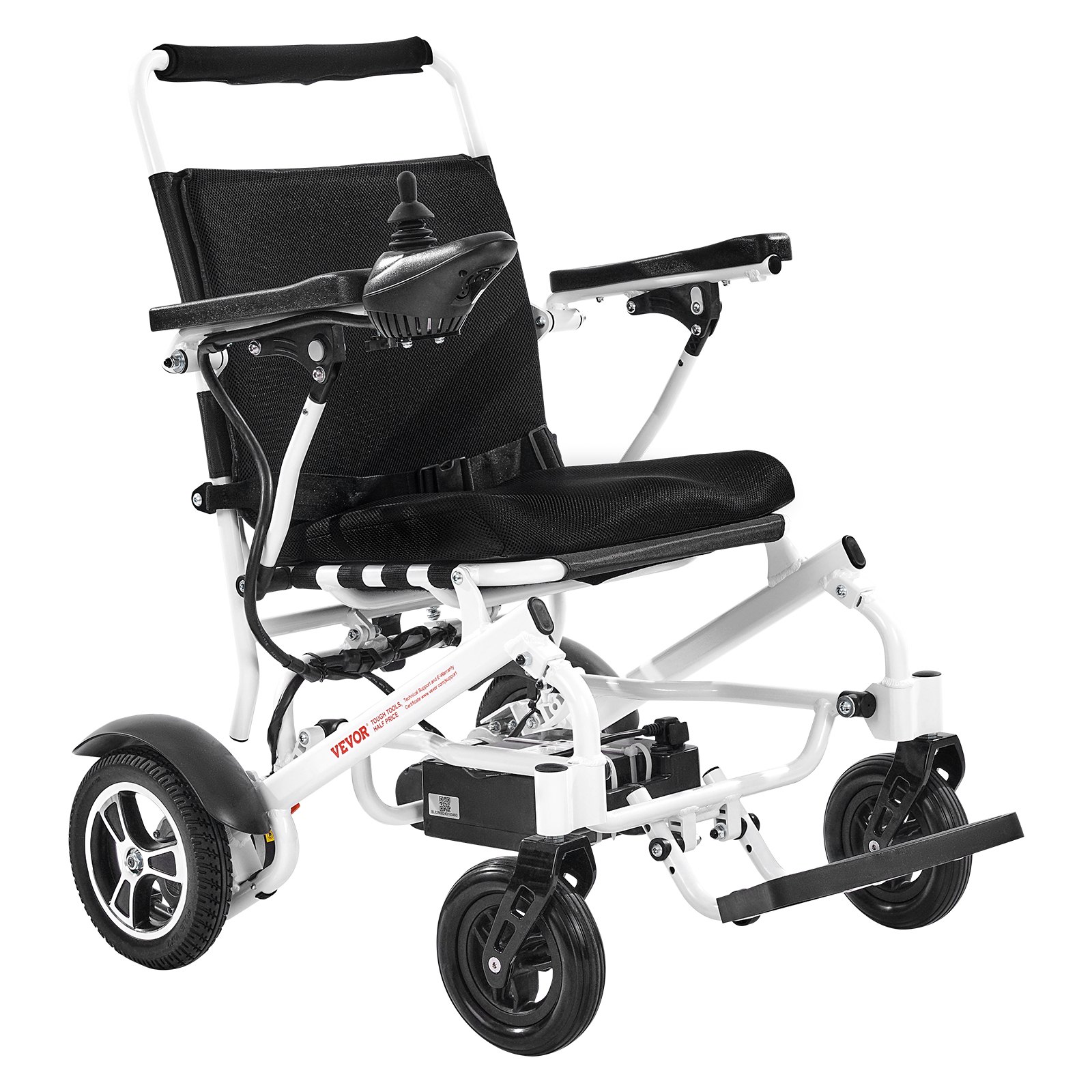 VEVOR Sedia a Rotelle Carrozzina Elettrica per Adulti, Sedia Capacità di Carico 136 kg Pieghevole Leggera Motorizzata Distanza Autonomia circa 21 km, Adatta a Tutti i Terreni