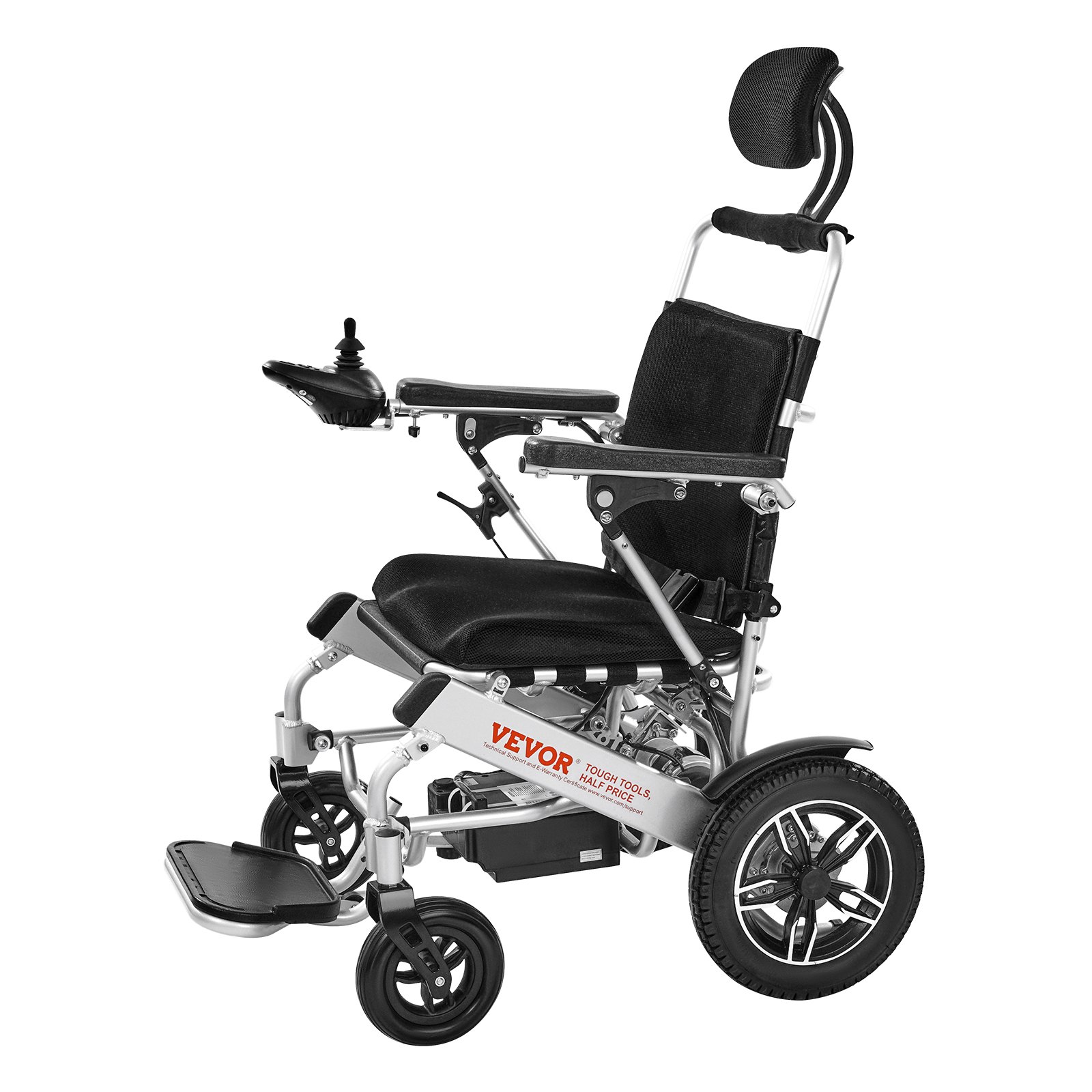 VEVOR Electric Folding Wheelchair, 21 km Range, Medical Scooter up to 136 kg, Electric Wheelchair with Adjustable Backrest, Portable 53 cm Seat, E-Wheelchair for Seniors & Disabled