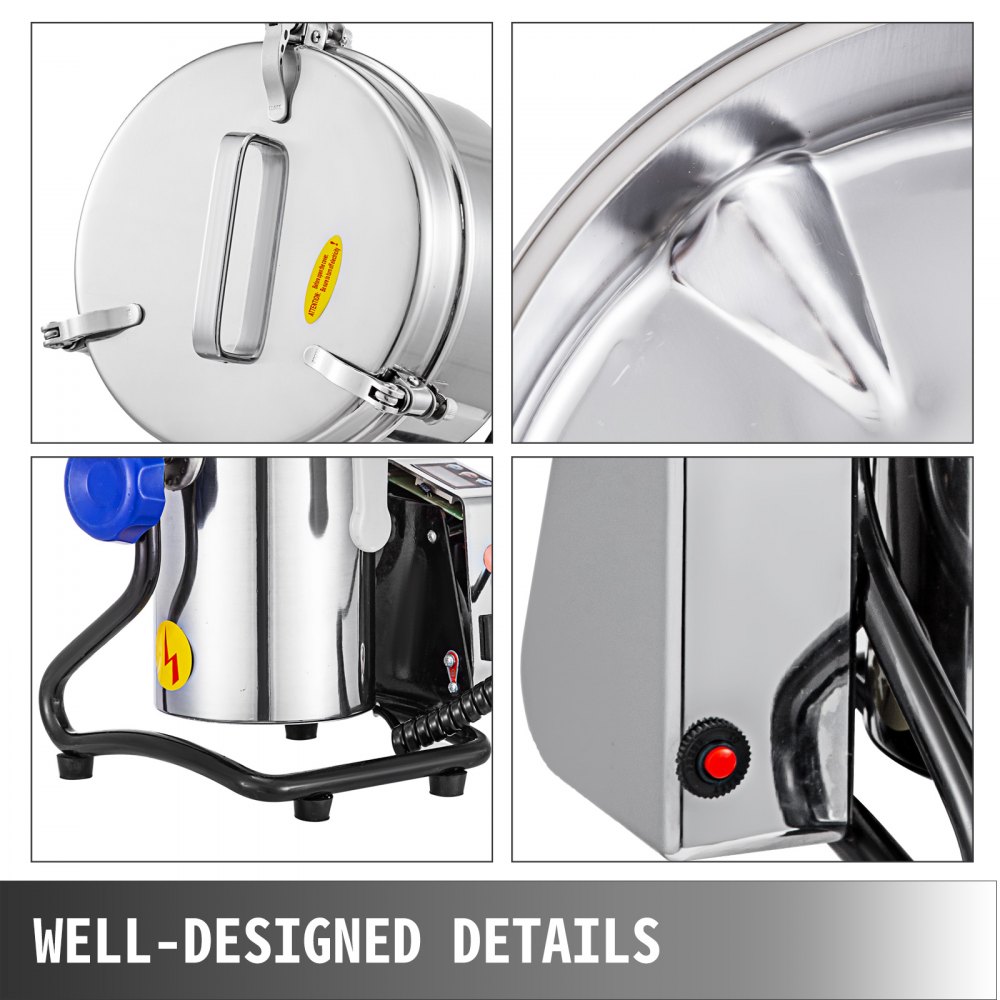 Vevor Macchina Elettrica Polvere Di Frantoio Del Mulino Macina Cereali 13,5 Kg