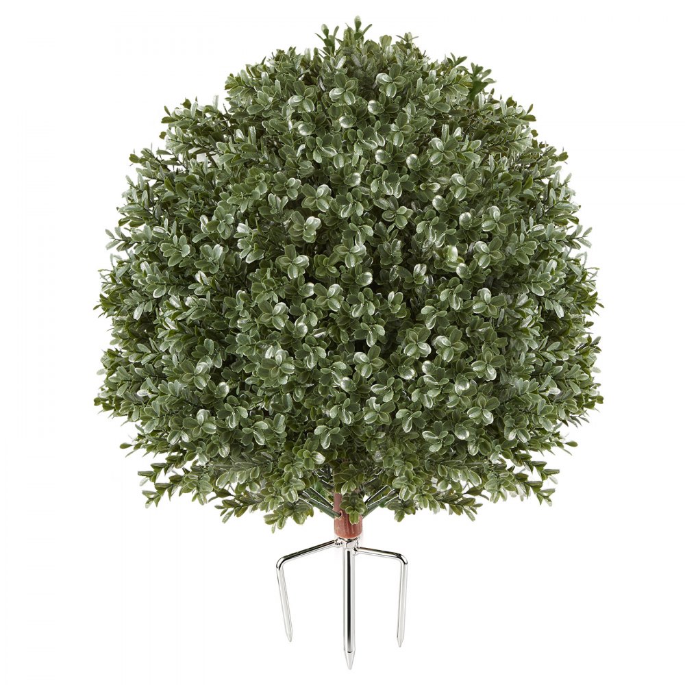 VEVOR Set di 2 Piante di Bosso Artificiali 508 mm, Cespugli Finti in PE, Albero Topiario Finto con Picchetti Metallici, Topiaria Artificiale da Esterno e Interno per Ingresso, Veranda, Balcone e Patio