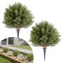 VEVOR Alberi di Cipresso Artificiali con Picchetto da Terra, 2 Set da 406 mm, Arbusti e Cespugli Finti, Piante in Vaso, Finti Alberi di Seta dall'Aspetto Reale per Decorazioni, Portici Anteriori