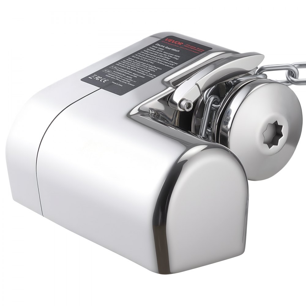 VEVOR Horizontal Fishing Windlass, 12V DC 600W, Windlass Anchor Systems Fit for 6.35 mm Chain or 14.3 & 15.9 mm Nylon Rope, Max Pull 260 kg, 316 Stainless Steel Construction, for Boats 7-9 m