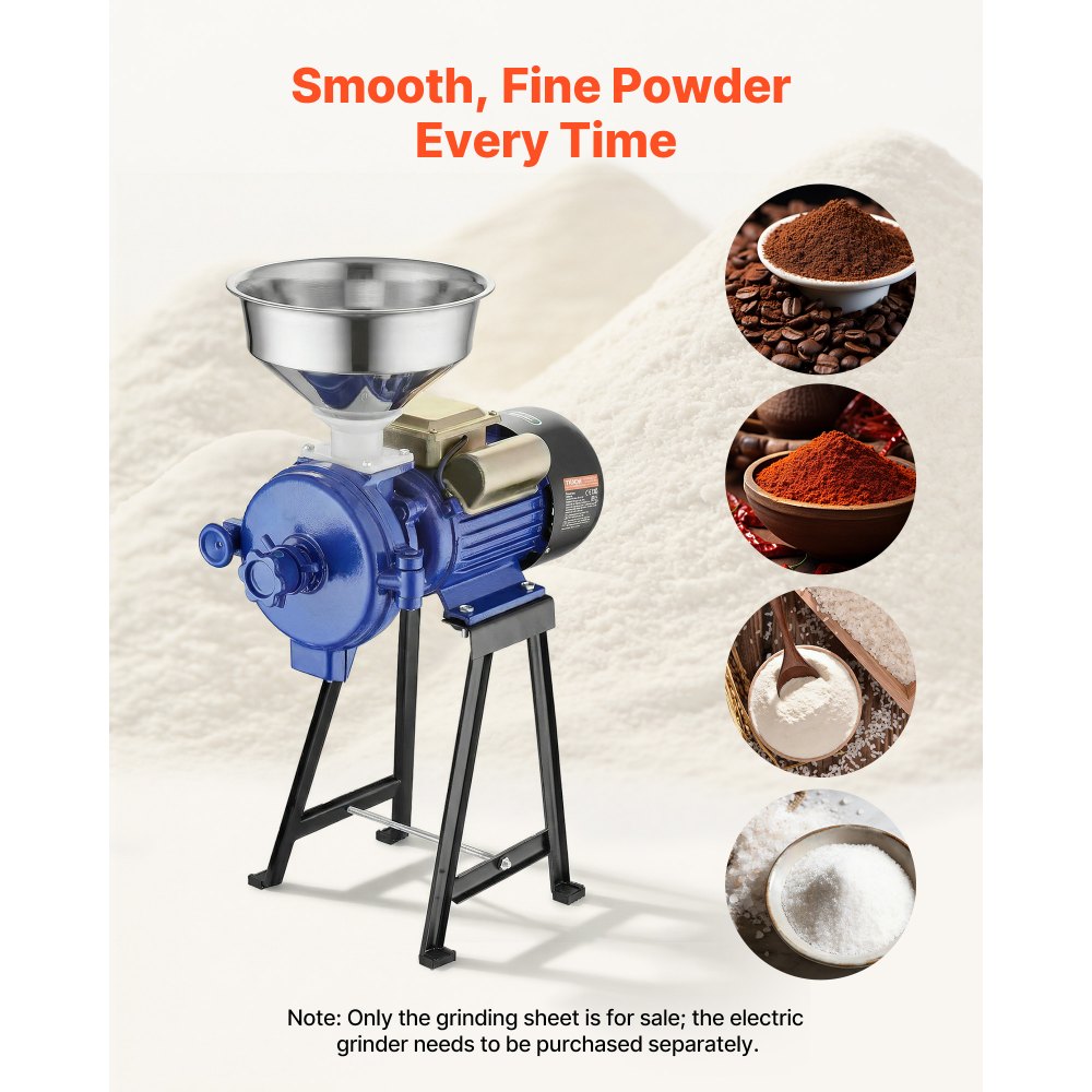 VEVOR 2PCS Grinding Sheets for Electric Grain Mill Grinder, Marble Dry & Wet Grinding Discs, Replacement Grinding Plates Compatible with VEVOR GM-002 Corn Spice Mill Grinder