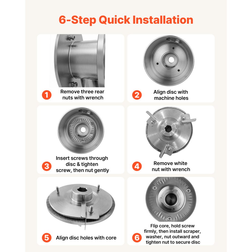 VEVOR 2PCS Grinding Sheets for Electric Grain Mill Grinder, Cast Iron Dry Grinding Discs, Replacement Grinding Plates Compatible with VEVOR HN-2200, HN-3000 Corn Spice Mill Grinder