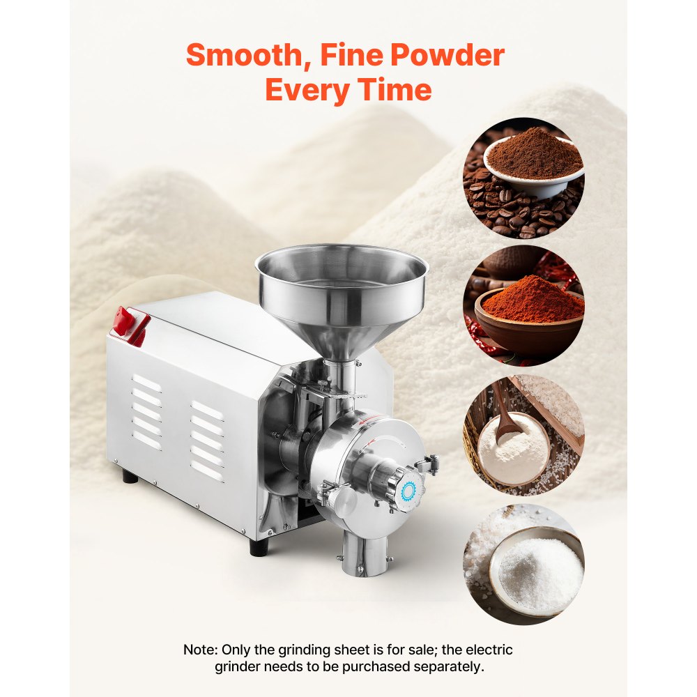 VEVOR 2PCS Grinding Sheets for Electric Grain Mill Grinder, Cast Iron Dry Grinding Discs, Replacement Grinding Plates Compatible with VEVOR HN-2200, HN-3000 Corn Spice Mill Grinder