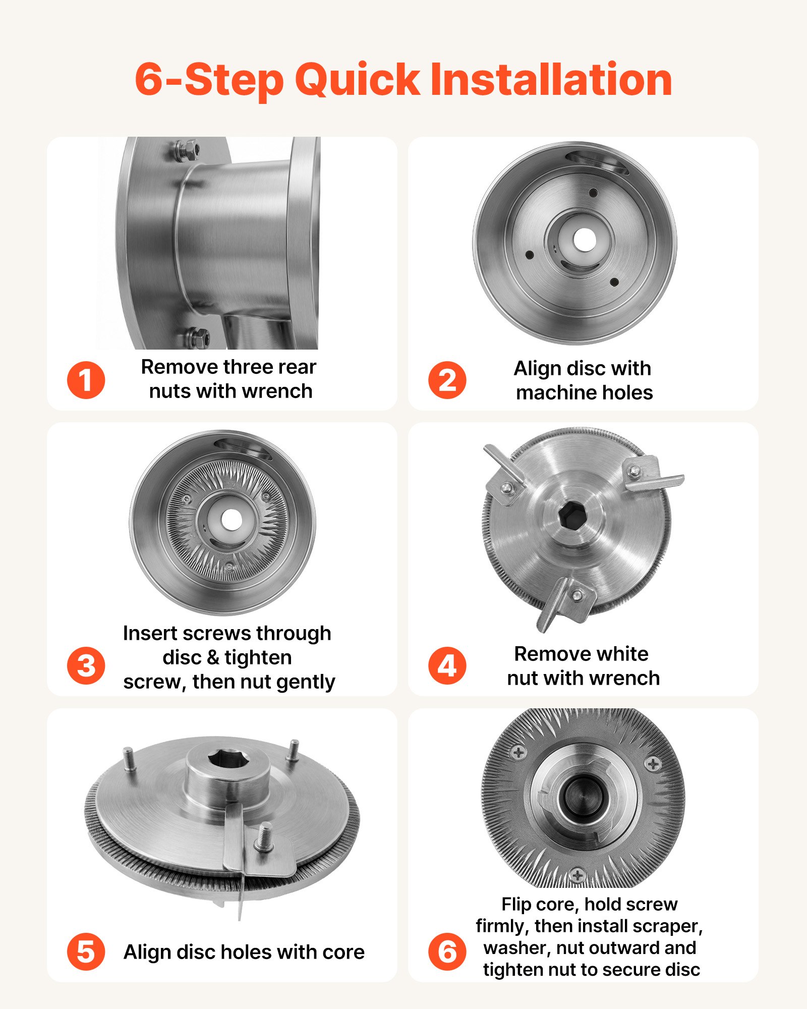 VEVOR 2PCS Grinding Sheets for Electric Grain Mill Grinder, Cast Iron Dry Grinding Discs, Replacement Grinding Plates Compatible with VEVOR HN-2200, HN-3000 Corn Spice Mill Grinder