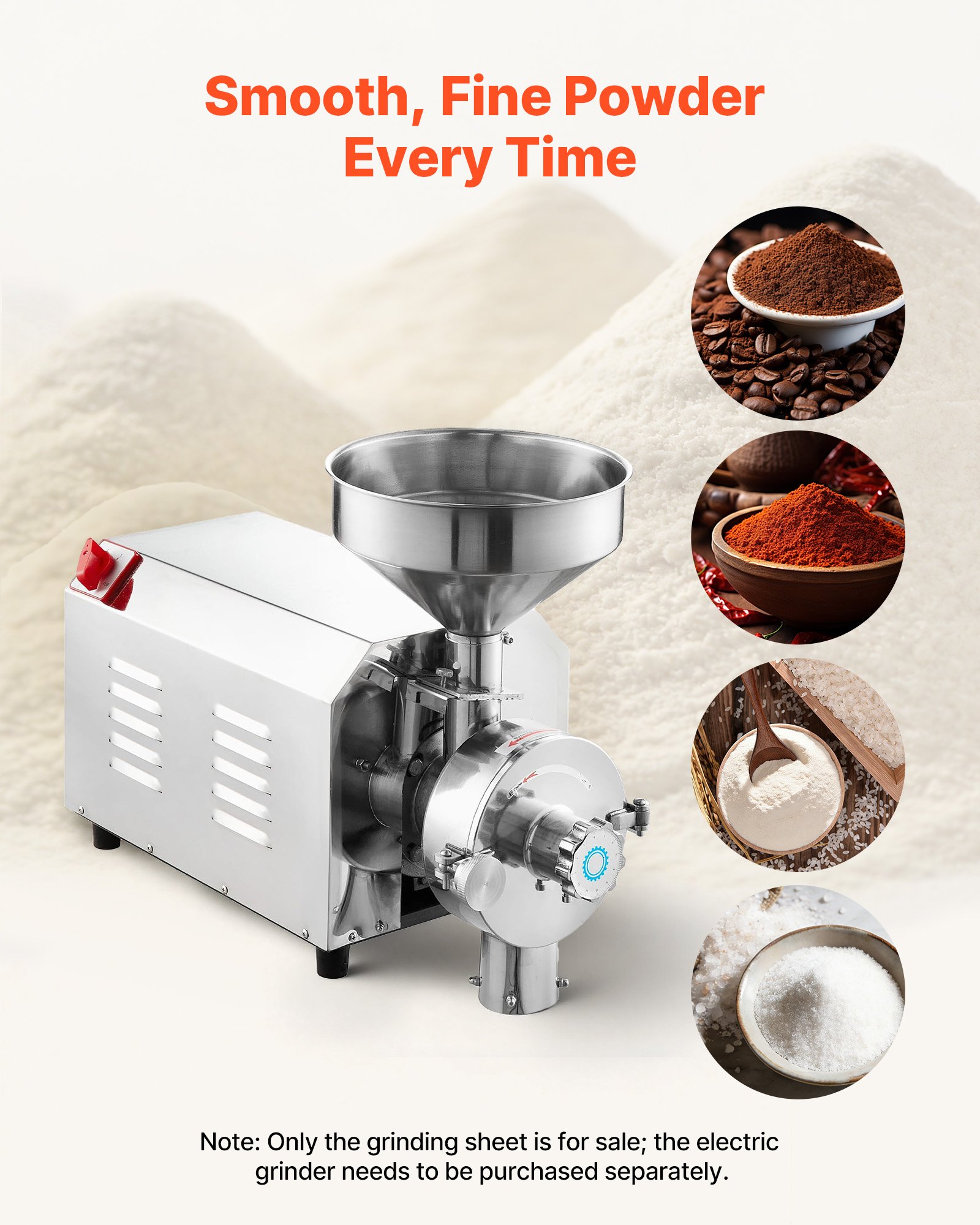 VEVOR 2PCS Grinding Sheets for Electric Grain Mill Grinder, Cast Iron Dry Grinding Discs, Replacement Grinding Plates Compatible with VEVOR HN-2200, HN-3000 Corn Spice Mill Grinder