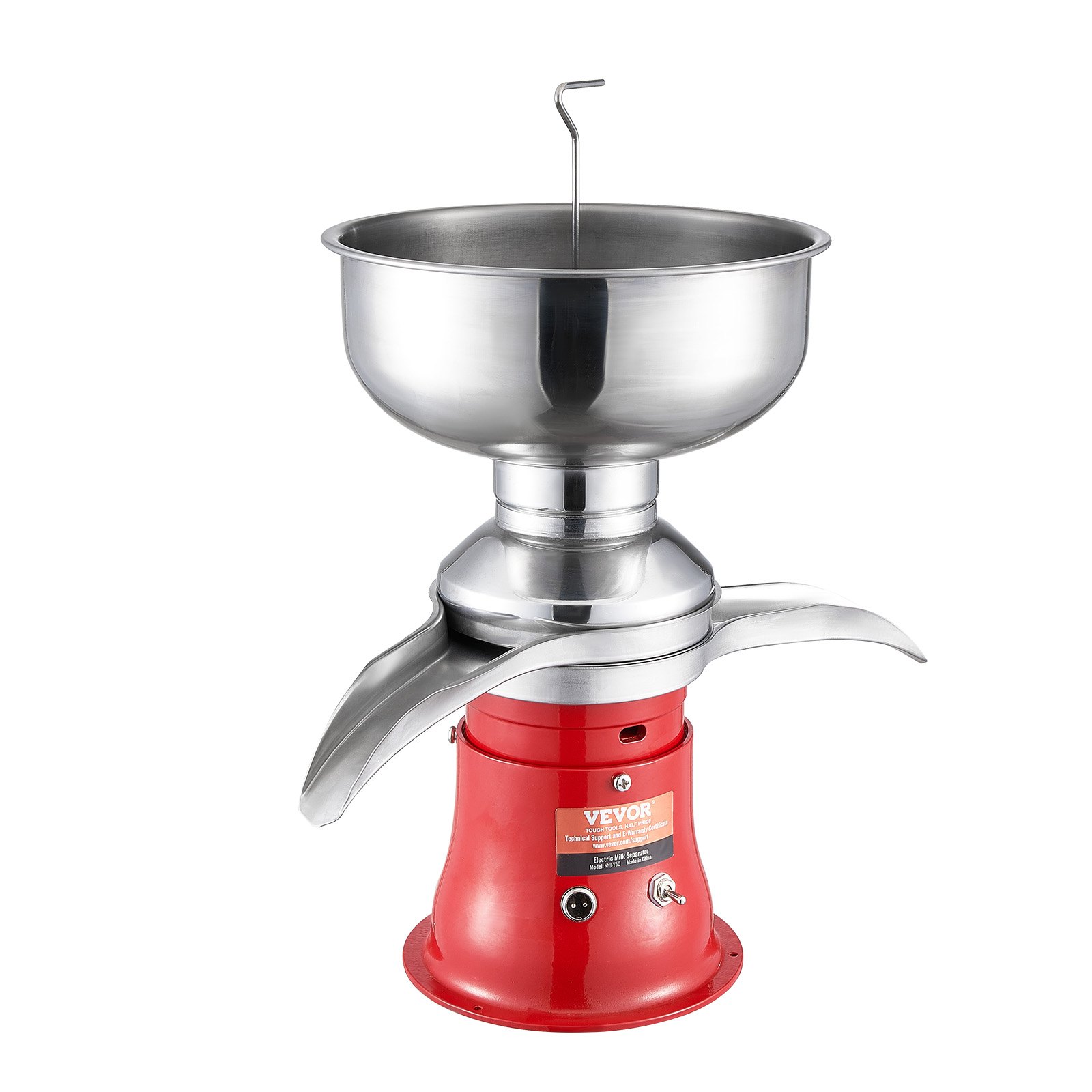 VEVOR Separatore Centrifugo per Crema di Latte Rosso, Macchinetta Separatore Crema Elettrico Acciaio Inox 304 100 L/H 10500 Giri/min, Scrematrice Centrifuga per Crema Formaggio Dolci 30 W, 100-240 V
